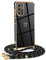 Mkej Coque pour Samsung Galaxy A13 5G/ A04S avec Cordon de Collier, Coque avec Cordon Motif Coeur d'amour TPU Housse, Collier RéglableTéléphone Portable Lanyard Case Samsung A13 5G/ A04S, Or Noir
