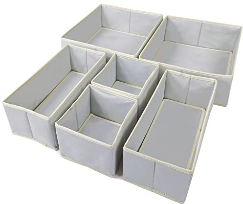 XongSyue organizador cajones, 6 pcs Organizador Ropa de Tela Cajas, Organizador Armario, organizador ropa interior, almacenamiento plegable, separadores de cajones para pantalones vaqueros, camiseta