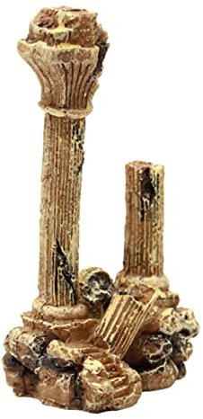 Yardenfun Aquarium Dekoration Romanische Säule Aus Harz Robuste Und Stilvolle Landschaftsgestaltung Für Aquarien Für Fische Und Garnelen Einfach Zu Pflegen Stabiler Stand Für Kleine Und