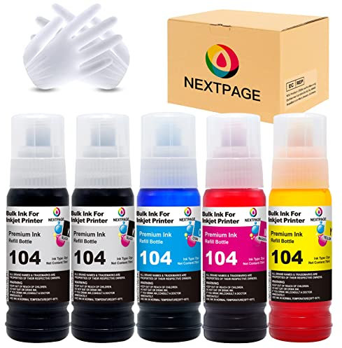 NEXTPAGE Ink Bottles Compatible with ink refill bottles ET-1810 ET-2710 ET-2711 ET-2712 ET-2714 ET-2720 ET-2721 ET-2810 ET-2812 ET-2820 ET-4700 ET-4800 Printer 2BK 1CMY