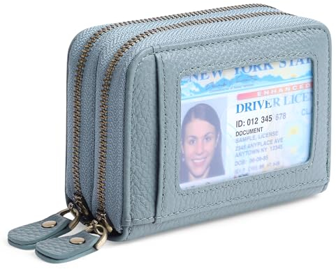 GAEKEAO Geldbörse Damen klein Leder Kleines Portemonnaie Portmonee Damen mit vielen Kartenfäche, RFID Schutz Reißverschluss Kartenetui Geldbeutel Schlüsselanhänger für Damen