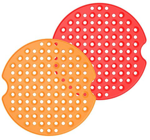 Silikonmatte für Airfryer | 2pcs Air Fryer Liner wiederverwendbar | Runde Air Fryer Liner, AirFryer Zubehör Pergamentpapier Hepvet