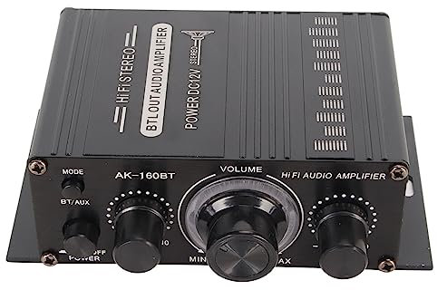 AK-160BT Bluetooth 5.0 Power Amplifier, 12V 2 Channel Stereo Digital Audio Amplifier, 20Hz to 20KHz Car Radio Power Amplifier for Car Home