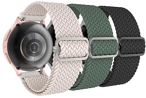 Delidigi Stretchy Straps for Samsung Galaxy Watch 7/6/5/4 40mm 44mm Galaxy Watch FE 40mm/5 Pro 45mm/6 Classic 43mm 47mm/4 Classic 42mm 46mm/Active 2 Nylon Bands Women