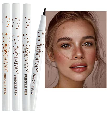 Sommersprossen Stift,Wasserdicht Freckle Pen, Natürlicher lebensechter gefälschter Sommersprossen-Make-up-Stift, langlebiges wasserdichtes leichtes Sommersprossen-Make-up-Werkzeug (4 colors)