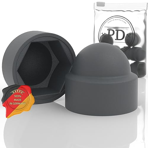PD® Capuchons de protection hexagonaux M12 (largeur de clé 19) | Capuchons de protection en plastique anthracite pour les vis | Bouchons de protection durables pour écrous et tête de vis | 25 pièces