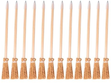 Sichuny 12 Pcs Halloween Bleistifte, Halloween Stifte,Hexenbesen Kinder Halloween, Besen für Kinder & Erwachsene für Halloween Spielzeug Partyzubehör Dekorationen Requisiten Schreiben