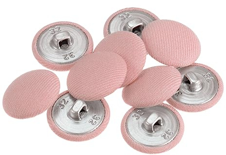 sourcing map 10 Stück 20 mm Knöpfe Pink mit Stoffüberzug, Vintage Stoffknöpfe Bezogen Nähknöpfe Runde Retro Bastelknöpfe Metallschaft für Mantel Strickjacke Anzüge Kleider Blusen