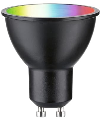 Paulmann 29148 Standard 230V Smart Home Zigbee LED Reflektor GU10 350lm 4,8W RGBW+ dimmbar Schwarz matt Leuchtmittel, 2.4 GHz, 350Lm ~ 32W