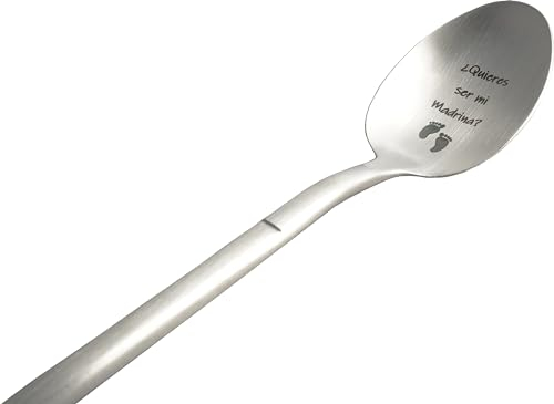 Teelöffel Schwangerschaftsankündigung für die Patin, originelle und personalisierte Geschenkidee, um Ihre Anfrage zu stellen, lustige Anzeige zur Geburt des Babys, Kaffeelöffel mit Geschenketui