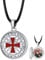 FaithHeart Engraving Custom Knights Templar Lockets, Men's Photo Locket Necklaces, 2mm Braided Leather Cord Necklace 16-30 inches