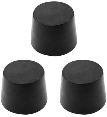 ANMOO 3 Stück konischer Gummistopfen, Verschluss, 58 mm bis 68 mm, massive Reagenzgläser, Stopfen, schwarz, für Labor und Zuhause