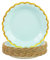 DHAIQC 50 Pezzi Piatti Carta Compleanno 18cm, Oro Blu Stoviglie per Feste Di Compleanno Piatti Usa e Getta Piatti pizza Piatti Compostabili per Feste di Compleanno e Matrimonio (Oro Blu, 18cm)