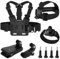 Brustgurt Halterung, Kopfgurt Handschlaufe Rucksackhalter, Universal Action Kamera Cam Zubehör, Einstellbarer, Kompatibel mit Gopro Hero 12 11 10 9 8 7 6 5 SJCAM Insta360 DJI OSMO