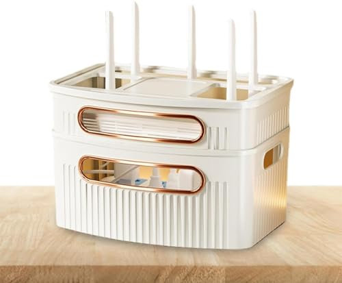 VERIMP WiFi Router Storage Box Cable Router Cover Waterproof WiFi Modem Shelf Power Router Fences Standing Shelf Units Wifi Router Storage Box Cover For Router Sockets Wires