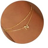 TINGN Geschichtetes Armband mit Buchstaben N für Frauen - Gold Charm Armband Damen Personalisiert - Geschenke für Frauen & Freundin