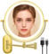 Auxmir Specchio Trucco con Ingrandimento 20X/1X, Specchio da Parete a 54 LED 3 Colori di Luce, Specchio Estensibile, Rotazione a 360°, Alimentato da Batterie Ricaricabile, per Bagno Hotel Spa, Oro
