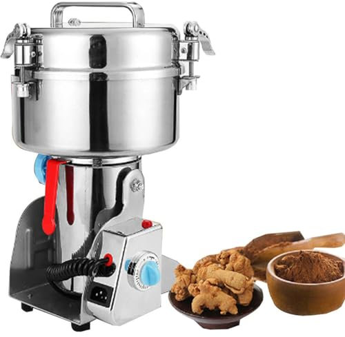 Electric Grain Grinder - Commercial Spice Grinder Mill Powder Machine for Kitchen Home and Commercial Use, Dry Feed Mill for Herb Spice Pepper Coffee Corn