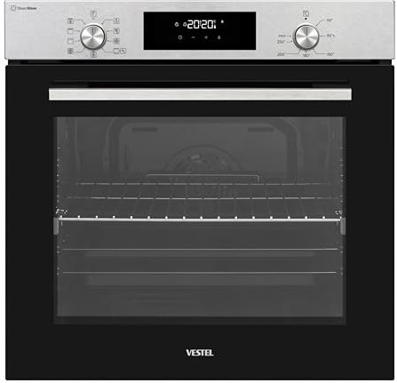 VESTEL BO 8785 X Einbau-Multifunktionsbackofen, 60 x 60cm, 78L Volumen, hydrolytische Selbstreinigungsfunktion, Steam Base, 8 Funktionen, Inox