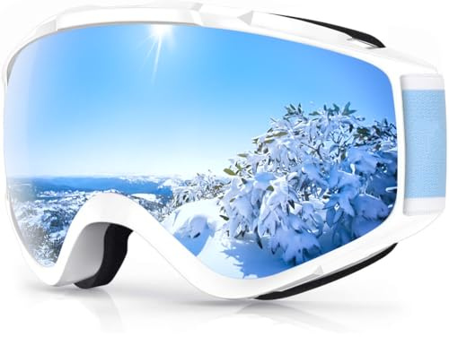 Findway Skibrille, Snowboard Brille für Brillenträger Herren Damen Erwachsene Jugendliche OTG UV-Schutz Kompatibler Helm Anti Fog Skibrillen Sphärisch Verspiegelt