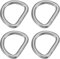 PATIKIL 1.1 Metall D-Ringe, 4 Stück 304 Edelstahl D-Ring Geschweißte Solide Dee Ringe DIY Zubehör für Gürtel Nähen Hundehalsbänder Gurtbänder, 4x20mm