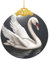 Weihnachtsschmuck 2024, Buntglas, rund, zum Aufhängen, Weihnachtsdekoration, weißer Schwan, Weihnachtsbaumschmuck für Heimdekoration