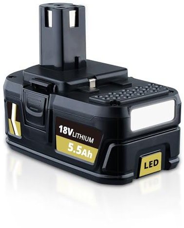 18V 5.5Ah P108 Battery Replacement for Ryobi 18V Battery Compatible with Ryobi Power Tool P108 RB18L50 RB18L40 RB18L25 RB18L20 RB18L15 RB18L13 P102 P103 P104 P105 P106 P107