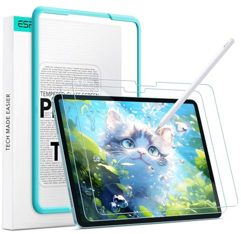 ESR 2 Stück Paper-Feel Schutzfolien für iPad Air 13 Zoll M3/M2 (7./6. Gen, 2025/2024), Schreiben und Zeichnen wie auf Papier, 9H Panzer Schutz Glas, Matt Schreibfolie mit Ausrichtrahmen, Blendschutz