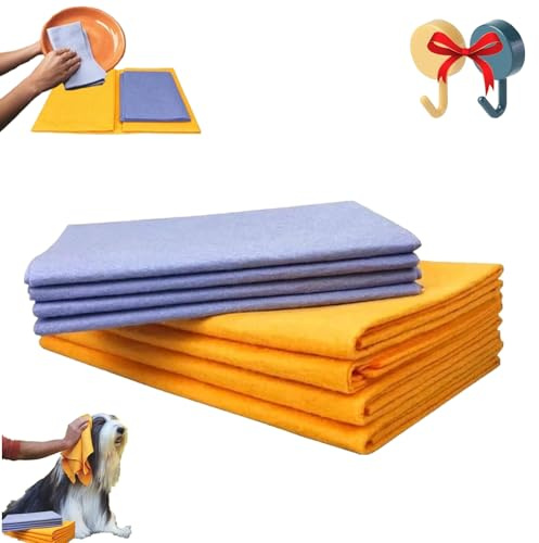 Sovtay Ultra-Absorbent Miracle Cleaning Shammy, Multi-Purpose Cleaning Shammy Chamois Towel Cloth, Ultra-Absorbent Reusable Non-Woven Shammy Cloth (8PCS)
