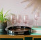 Wine Glasses with Gold Rim, Pink Tinted Crystal, Set of 4, Long Stem