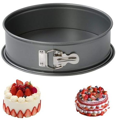 HQILRRA Springform Cake Tin, 18 cm, Round, Springform Tin, Leak-Proof, Non-Stick Coating, for Birthday Parties, Weddings, Cheesecake, Multilayer Cake (18 cm x 20 cm x 6.5 cm)