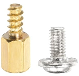 PATIKIL 12 Set M3 Hex Standoffs Brass, M3 x 6mm + 6mm Studs Male to Female Motherboard Standoffs Spacers Pillars, Gold, with Screw