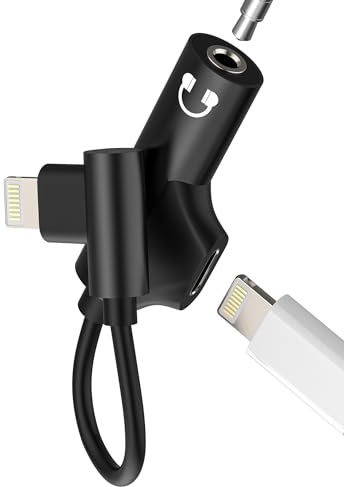Adaptateur Lightning vers prise jack 3,5 mm (2 en 1) pour iPhone 14 13 12 11 Pro Max 7 8 Câble de charge audio pour Apple MFi Certifié Aux Accessoire de voiture pour iPad, chargeur, casque