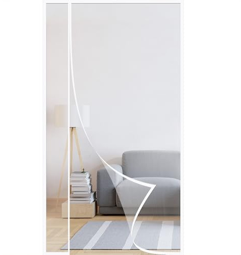 Screen Doors with Magnets 135x260cm Side Opening Mosquito Net DoorMagic Paste Curtains Insect Protection Door No Gap Detachable Washable Mesh White