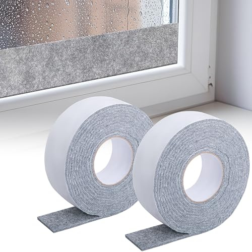 2 rotoli di assorbitori di condensazione per finestre, 5 m x 5 cm, autoadesivi, per sedie, mobili o finestre