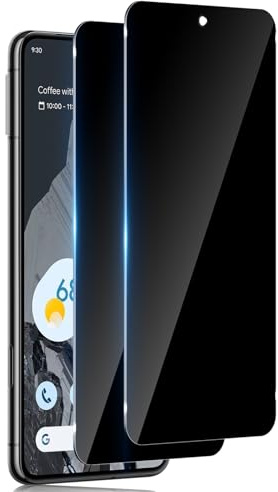 TuFun 2 Stück Schutzfolie für Google Pixel 8 Pro für Panzerglas Sichtschutz, Privacy Schutzglas, 9H Härte Anti-Spy Displayschutz, Anti-Spähen, Blasenfreie Sichtschutzfolie - Schwarz