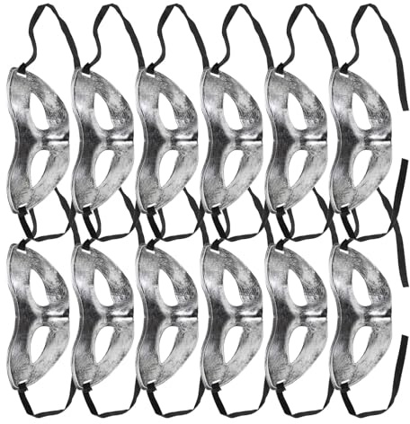 Toyvian 15 Stück Halbgesichts Masken Venezianischer Stil für Damen Herren Leichte Karnevals Halloween Masken mit Antikem Design für Maskenball Cosplay und Abschlussball