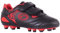 Optimum Razor Football Boots - Flat Moulded Stud Outsole, Easy Fastening Astro Trainers - PU Leather, Flexible & Comfortable Fit Football Boots - (Black/Red), 11 UK