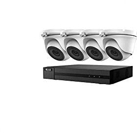 Hikvision CCTV HD 4K 5MP Night Vision Outdoor DVR Home Security System Kit (White) (4 TB (4000GB)