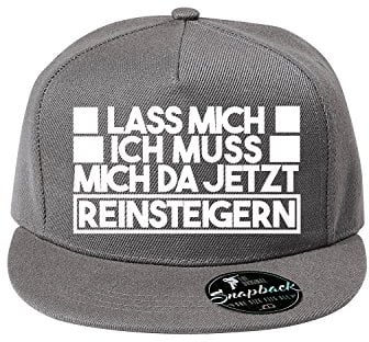 OwnDesigner Ich Muss Mich Da Jetzt Reinsteigern Unisex Cap Mit Geradem Schirm - Einheitsgröße für Männer und Frauen (352 Grau)