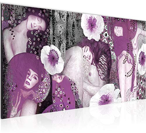 Runa Art Quadri Moderni Collage Gustav Klimt Tela Non Tessuta Soggiorno Corridoio Donna Viola 018512c