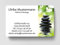 100 Visitenkarten, laminiert, 85 x 55 mm, inkl. Kartenspender - Zen Spa Wellness
