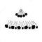 15tlg. Braut - Haarschmuck Set - Brauthaarschmuck | Set-3-S - Schwarz