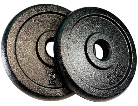 GDC Cast | Set di 2 dischi 2kg per Bilanciere e Manubri - Allenamento e fitness a casa - Ghisa