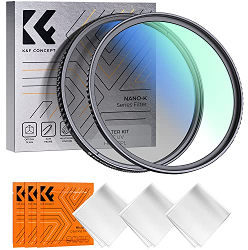 K&F Concept Filterset K-Serie Polfilter CPL Filter + MCUV Filter, Zirkularer Polarisationsfilter & UV-Sperrfilter-52mm