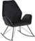 FineBuy Schaukelstuhl Schwarz 73x94x84 cm Design Relaxsessel Samt/Metall, Schwingsessel mit Gestell, Polster Relaxstuhl Schaukelsessel, Moderner Schwingstuhl Sessel