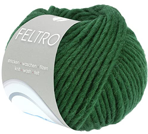 LANA GROSSA Feltro | Filzgarn für Kreativhandwerk, vielseitig, hochwertige Wolle zum Nass- und Trockenfilzen | Handstrickgarn aus 100% Schurwolle | 50g Wolle zum Stricken & Häkeln | 50m FB 111