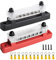 Umelee Sammelschienen Verteilerblock 2 Stk, BusBar Box 150A, 12V~48V DC mit Abdeckung, Einreihige Sammelschiene mit 6 M4-Schrauben, 2 M6-Bolzen, 12 Steckverbinder, für Auto Wohnmobil Yacht Boot