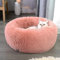 Enjamoy Hundebett Flauschig Donut Plüsch Katzenbett Hundekissen, Waschbar Rund Hundebetten für Kleine, Mittelgroße Hunde Katzen, Rosa 50cm