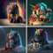 RICUVED 4 Stück Diamond Painting Einhorn Set,5D Diamant Painting Bilder Erwachsene Einhorn Diamond Painting Kinder, Full Drill Diamant Malerei Bilder Tiere Diamond Painting für Home Dekor 35x35cm